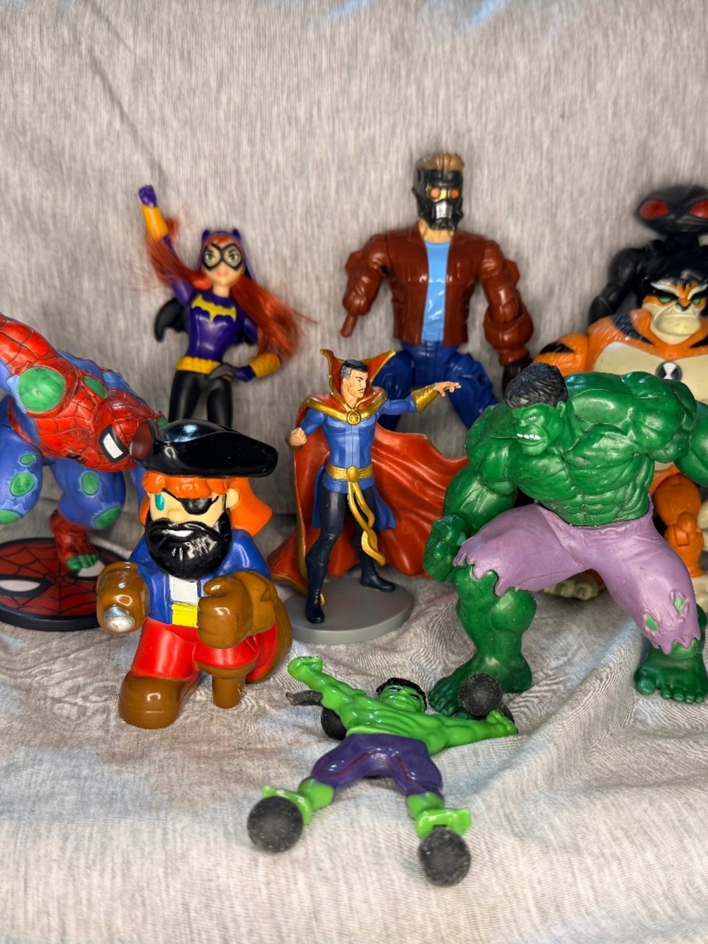 Mixed Superhero Action Figure Lot Marvel DC Ben 10 Hulk Doctor Strange Batgirl